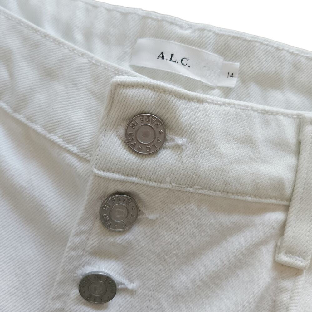 A.L.C. Montag cropped wide straight leg twill jeans in almost white Size 14 NEW - Picture 7 of 11